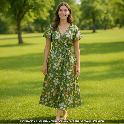 Digital Print Modal Satin Fabric- F4542